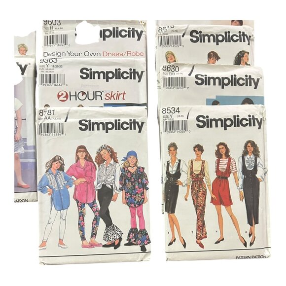 Lot of 22 Vintage Simplicity Sewing Patterns 80s 90s Y2K New Uncut Dresses Kids - Picture 3 of 8